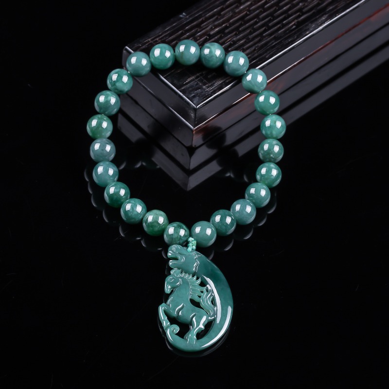 Jewelry & Watches Spółka Z Ograniczoną Odpowiedzialnością - Bracciale in Giada Naturale Blu Acqua