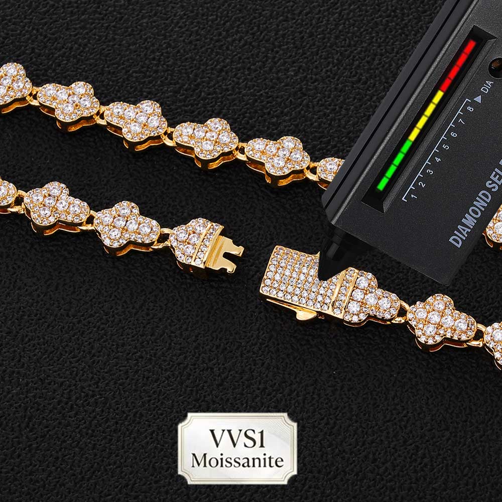 Hip Hop Chain Necklace - Collana Tennis Nuoya in Ottone/Argento 925