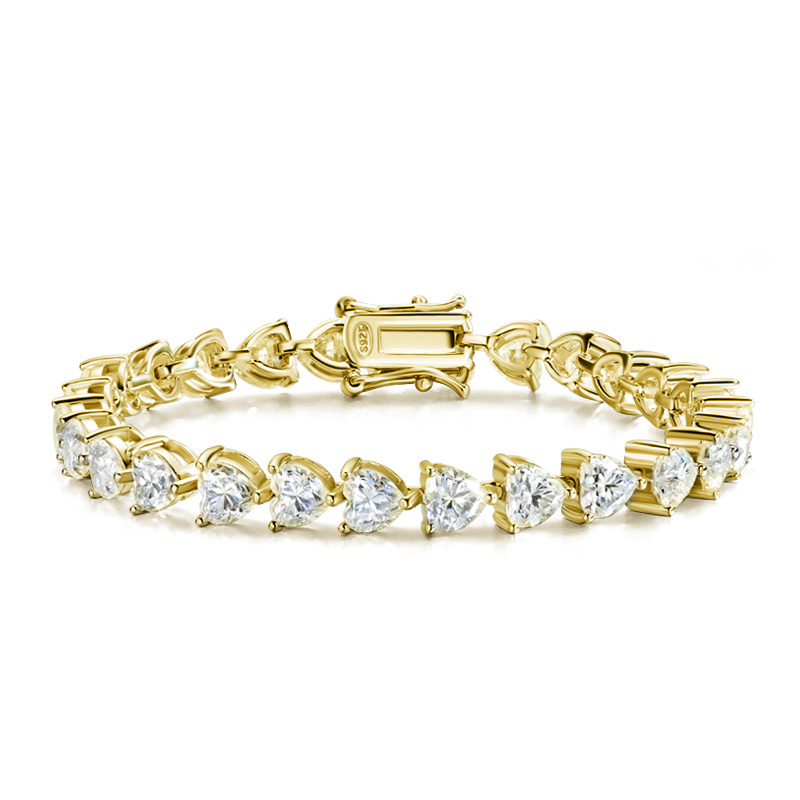 Fine Jewelry Watches Women - Bracciale Tennis in Moissanite Taglio Cuore