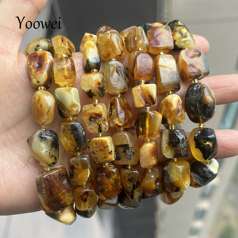 Gemstone Bracelet Healing - Bracciali in Ambra 100% Naturale Unisex,