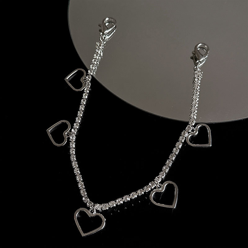 Hip Hop Chain Necklace - Europa e America colore argento Hollow