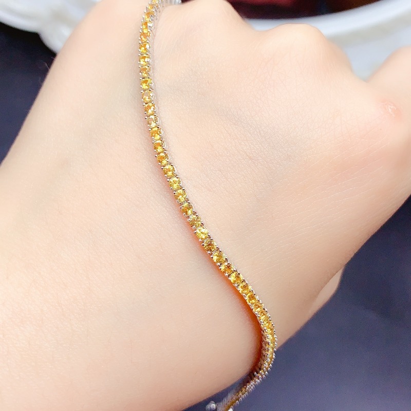 Bracciale tennis citrino natur - Gemstone Bracelet Healing recensione e prezzo