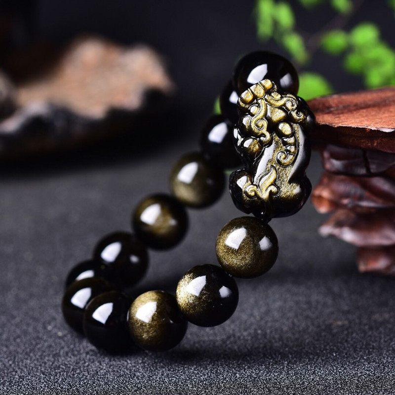Bracciale in ossidiana in oro  - Gemstone Bracelet Healing recensione e prezzo
