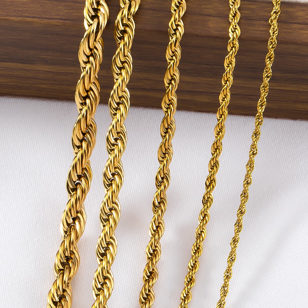 Catena a corda intrecciata in  - Hip Hop Chain Necklace recensione e prezzo