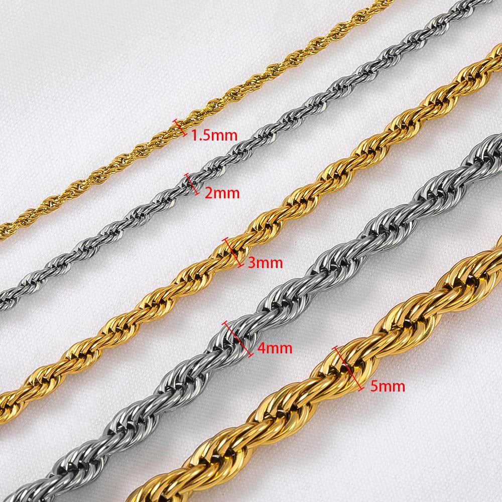 Catena a corda intrecciata in  - Hip Hop Chain Necklace recensione e prezzo