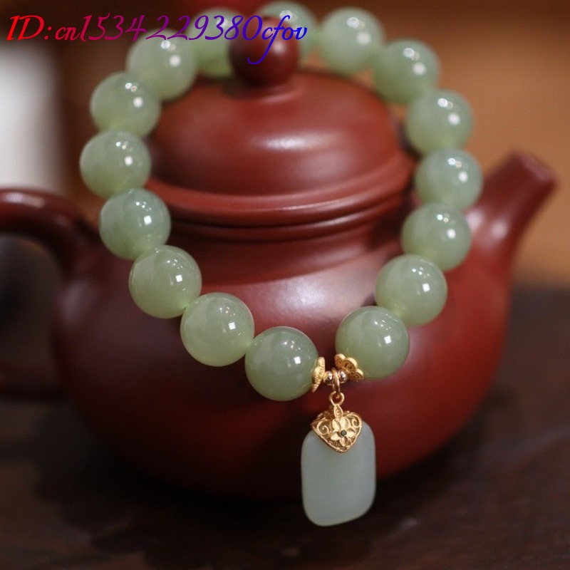 Bracciale con perle di giada n - Gemstone Bracelet Healing recensione e prezzo