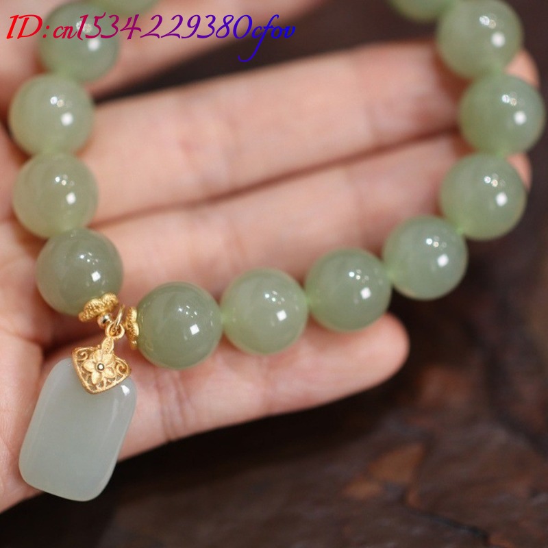 Bracciale con perle di giada n - Gemstone Bracelet Healing recensione e prezzo
